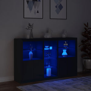 Credenza con Luci LED Nera 162x37x100 cm 3209171