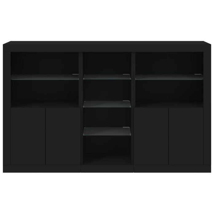 Credenza con Luci LED Nera 162x37x100 cm 3209171