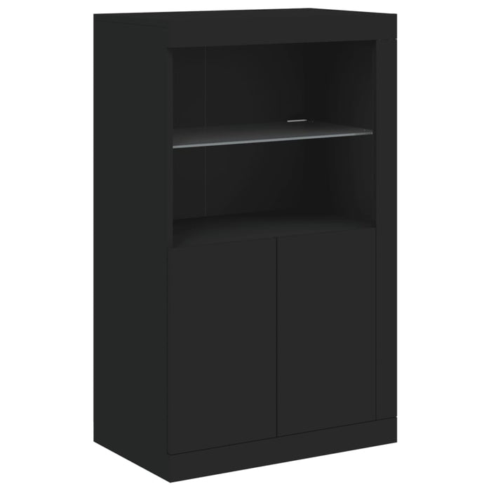 Credenza con Luci LED Nera 162x37x100 cm 3209171