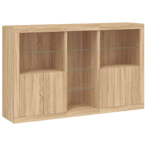 Credenza con Luci LED Rovere Sonoma 162x37x100 cm 3209172