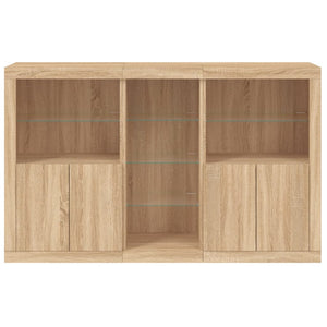 Credenza con Luci LED Rovere Sonoma 162x37x100 cm 3209172