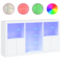 Credenza con Luci LED Bianca 181,5x37x100 cm 3209177