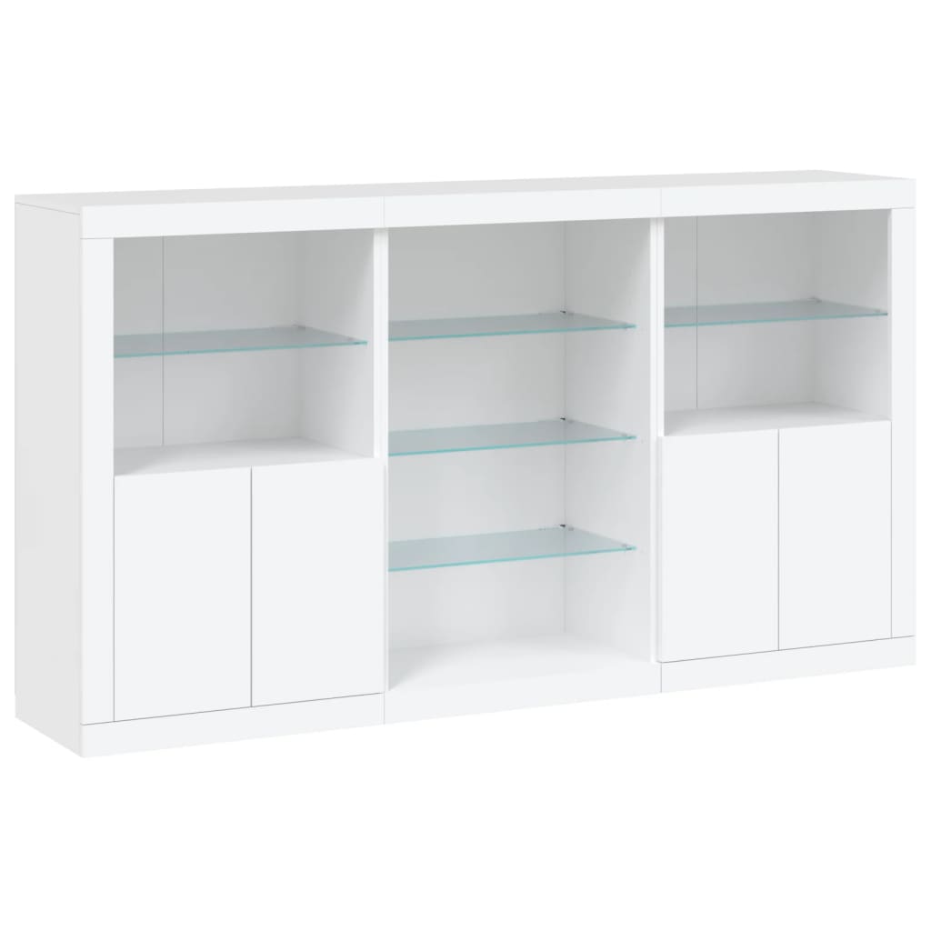 Credenza con Luci LED Bianca 181,5x37x100 cm 3209177