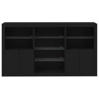 Credenza con Luci LED Nera 181,5x37x100 cm 3209178