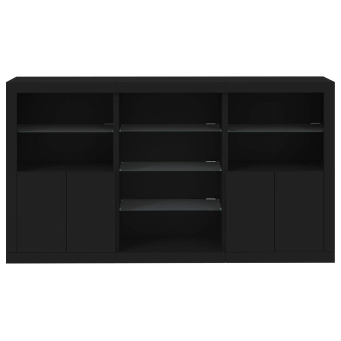 Credenza con Luci LED Nera 181,5x37x100 cm 3209178