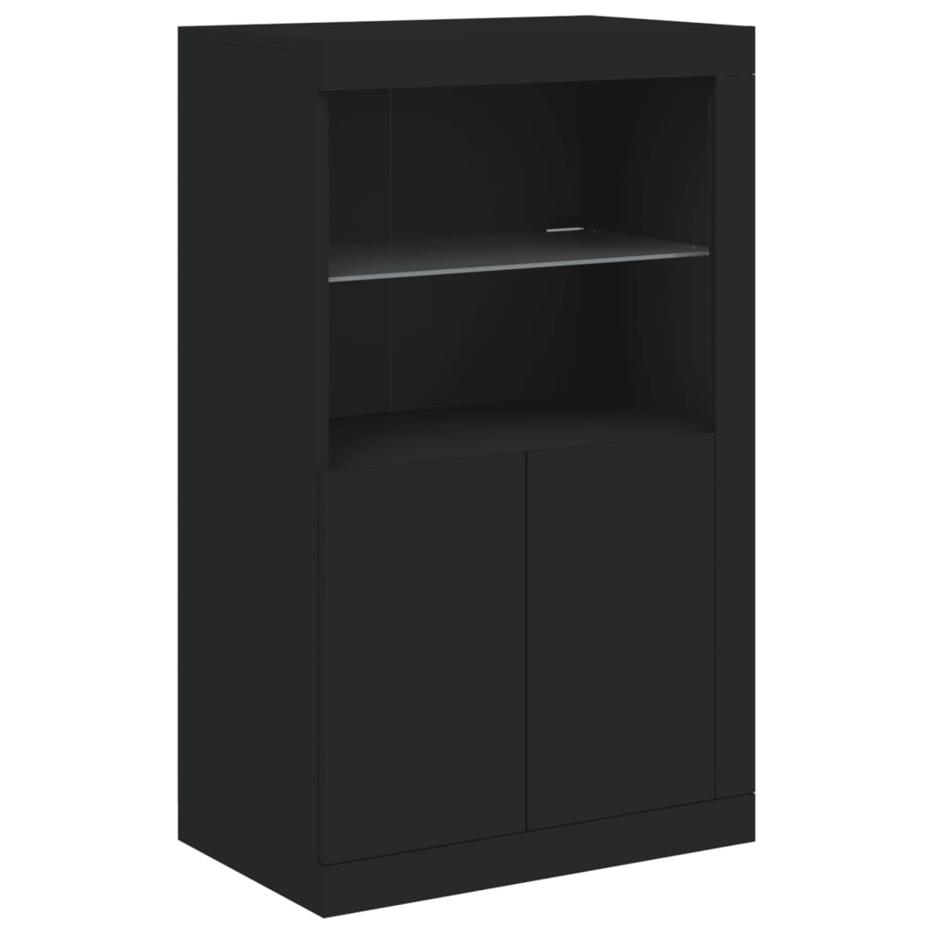 Credenza con Luci LED Nera 181,5x37x100 cm 3209178