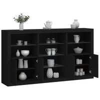 Credenza con Luci LED Nera 181,5x37x100 cm 3209178