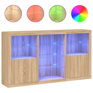 Credenza con Luci LED Rovere Sonoma 181,5x37x100 cmcod mxl 133836