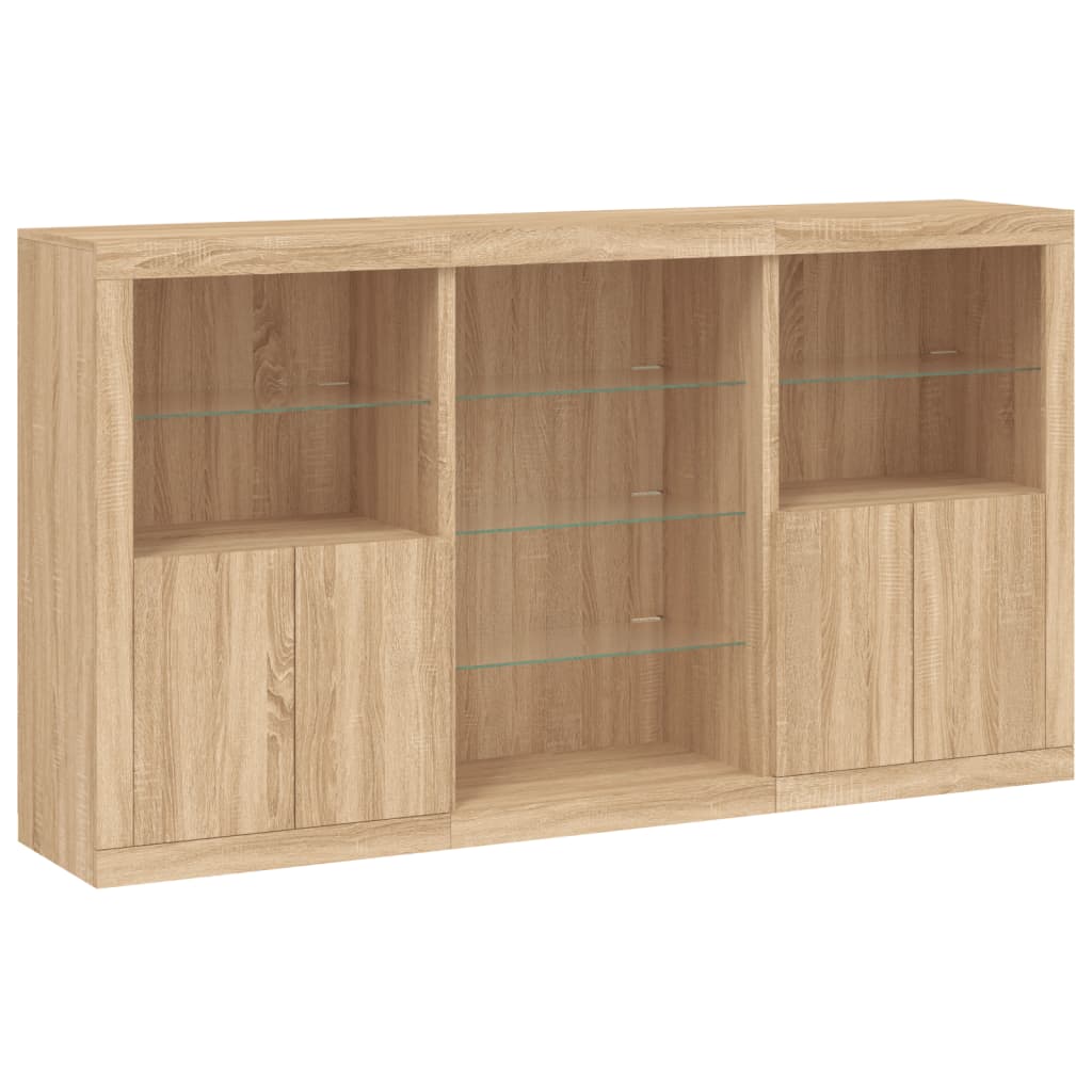 Credenza con Luci LED Rovere Sonoma 181,5x37x100 cmcod mxl 133836