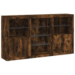 Credenza con Luci LED Rovere Fumo 181,5x37x100 cmcod mxl 85894