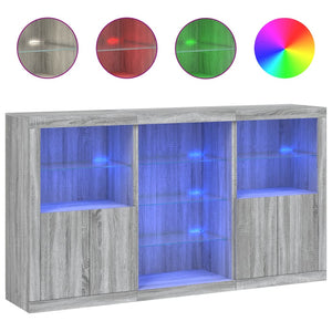 Credenza con Luci LED Grigio Sonoma 181,5x37x100 cmcod mxl 109864