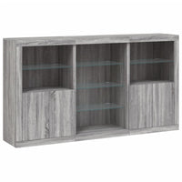 Credenza con Luci LED Grigio Sonoma 181,5x37x100 cm 3209182