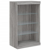 Credenza con Luci LED Grigio Sonoma 181,5x37x100 cm 3209182