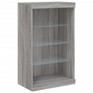 Credenza con Luci LED Grigio Sonoma 181,5x37x100 cm 3209182