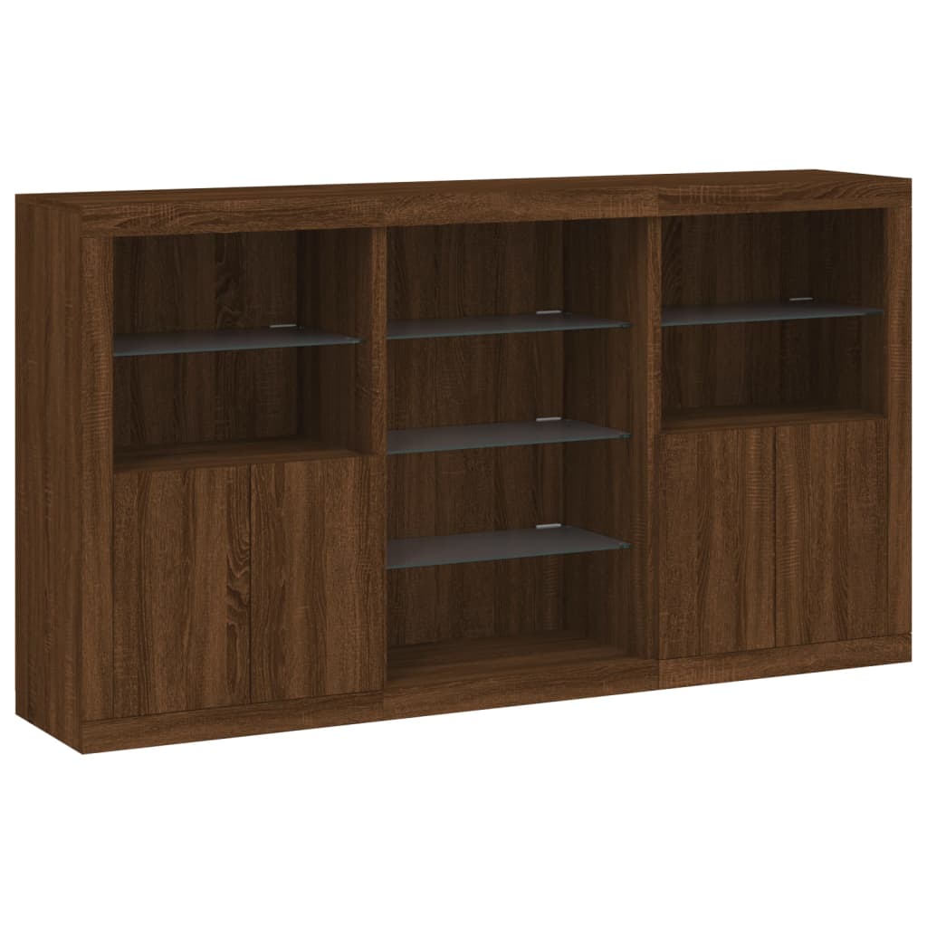 Credenza con Luci LED Rovere Marrone 181,5x37x100 cmcod mxl 85895