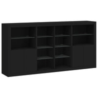 Credenza con Luci LED Nera 202x37x100 cmcod mxl 133839