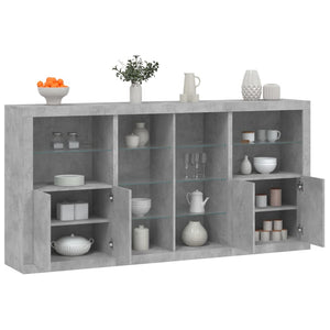 Credenza con Luci LED Grigio Cemento 202x37x100 cmcod mxl 133838