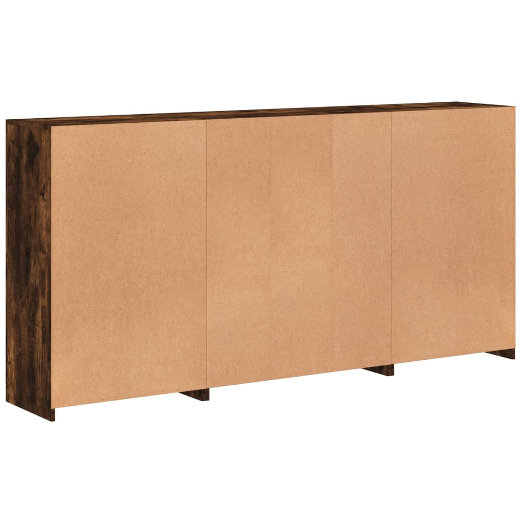 Credenza con Luci LED Rovere Fumo 202x37x100 cm 3209188