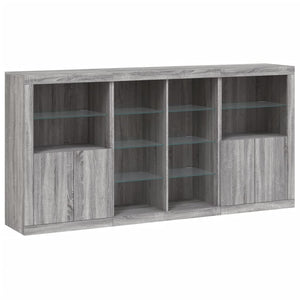 Credenza con Luci LED Grigio Sonoma 202x37x100 cmcod mxl 115143