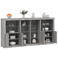 Credenza con Luci LED Grigio Sonoma 202x37x100 cmcod mxl 115143