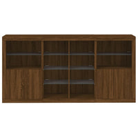 Credenza con Luci LED Rovere Marrone 202x37x100 cm 3209190