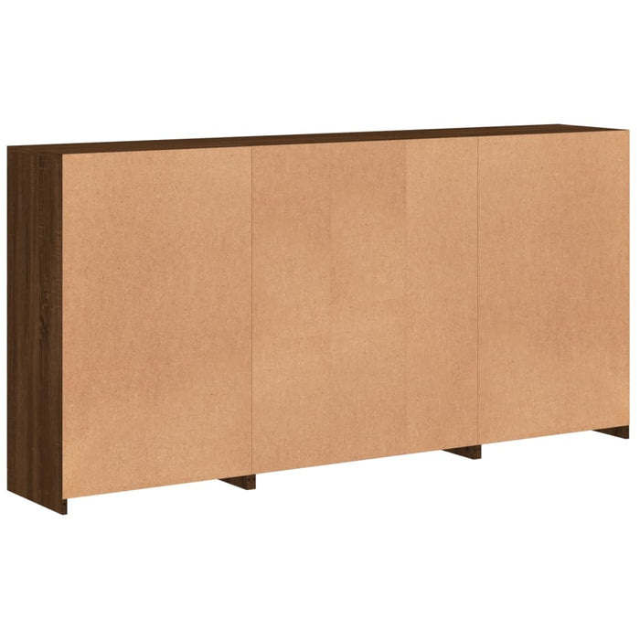 Credenza con Luci LED Rovere Marrone 202x37x100 cm 3209190