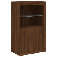 Credenza con Luci LED Rovere Marrone 202x37x100 cm 3209190