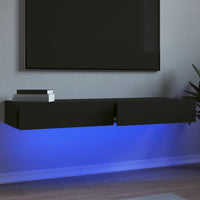 Mobili Porta TV con Luci LED 2pz Neri 60x35x15,5 cm 842889