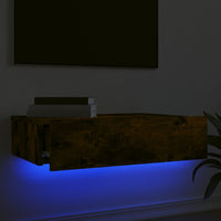 Mobile Porta TV con Luci LED Rovere Fumo 60x35x15,5 cm 842896