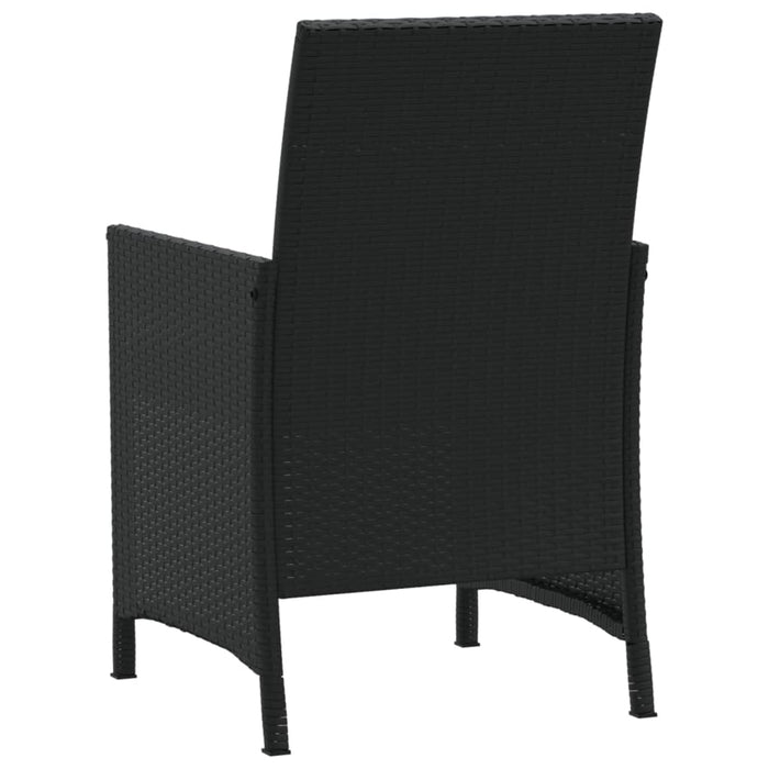 Set da Bistrò 3 pz con Cuscini Nero in Polyrattan 365116