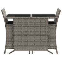 Set da Bistrò 3 pz con Cuscini Grigio in Polyrattan 365119