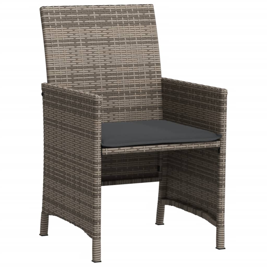 Set da Bistrò 3 pz con Cuscini Grigio in Polyrattan 365119