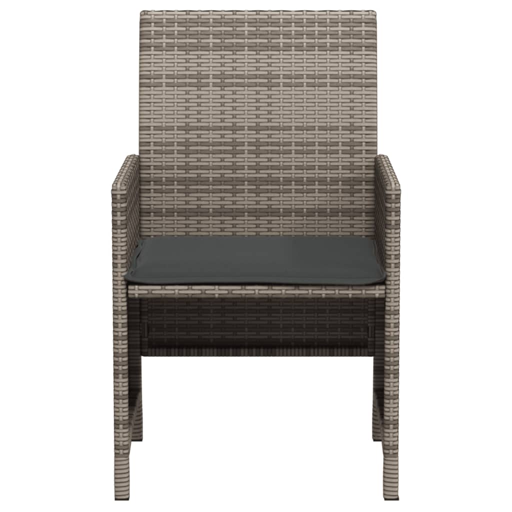 Set da Bistrò 3 pz con Cuscini Grigio in Polyrattan 365119