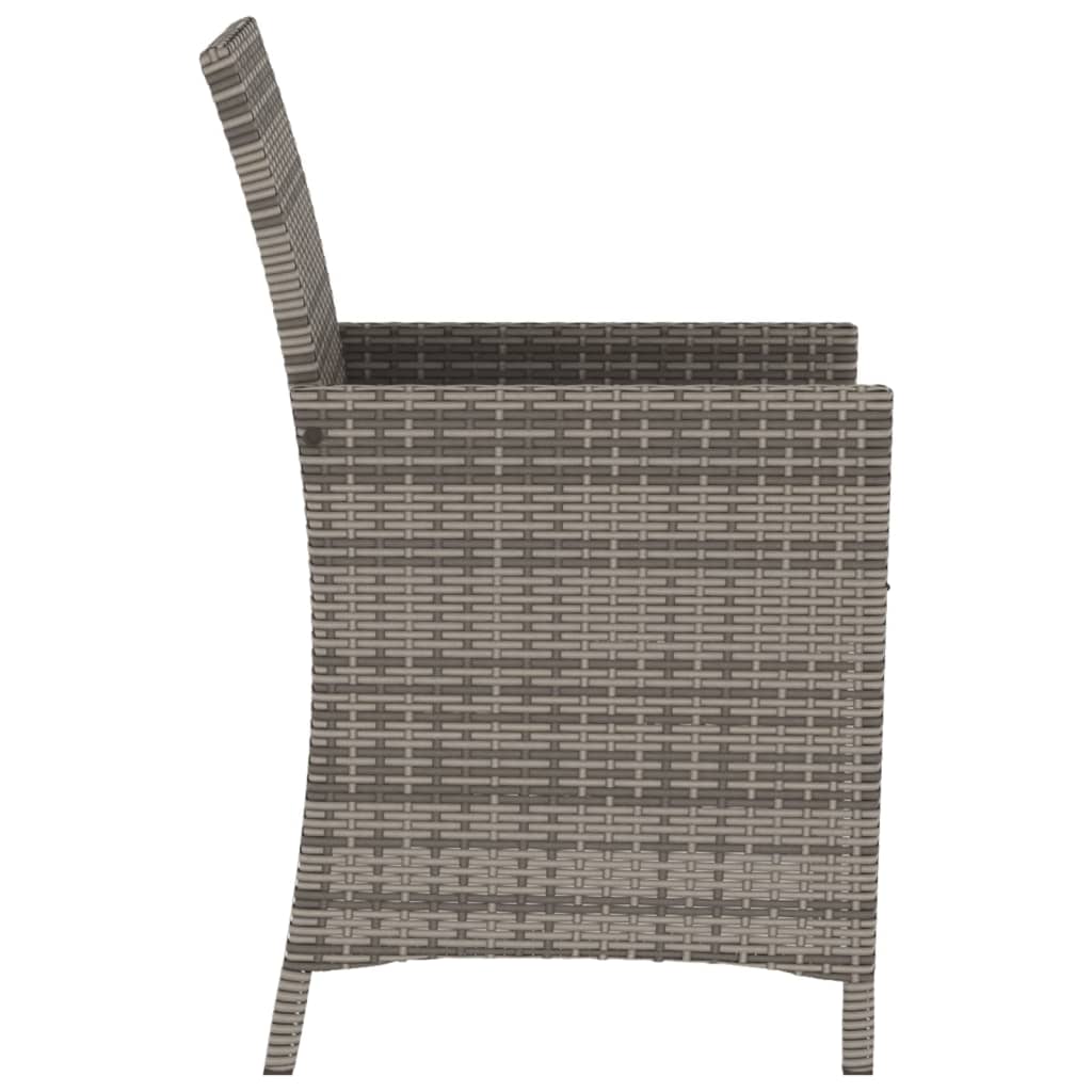 Set da Bistrò 3 pz con Cuscini Grigio in Polyrattan 365119