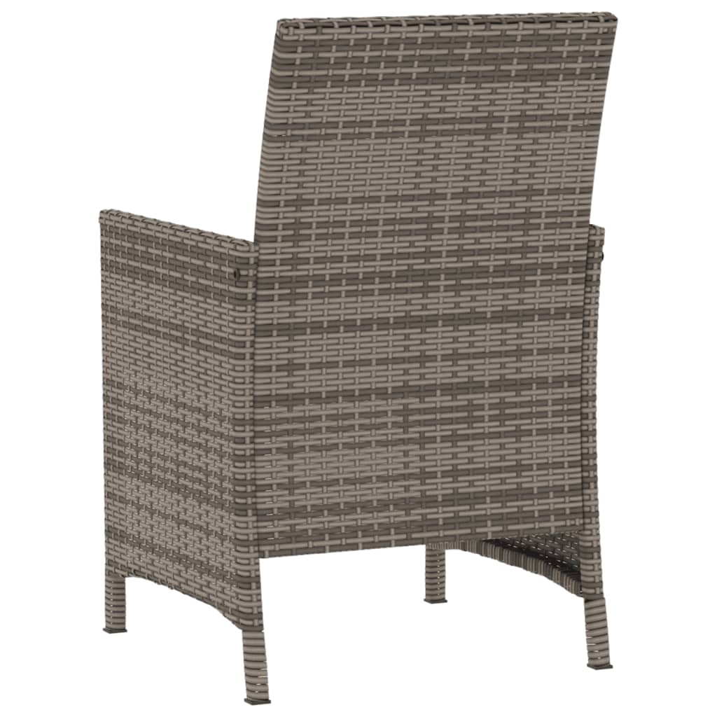 Set da Bistrò 3 pz con Cuscini Grigio in Polyrattan 365119