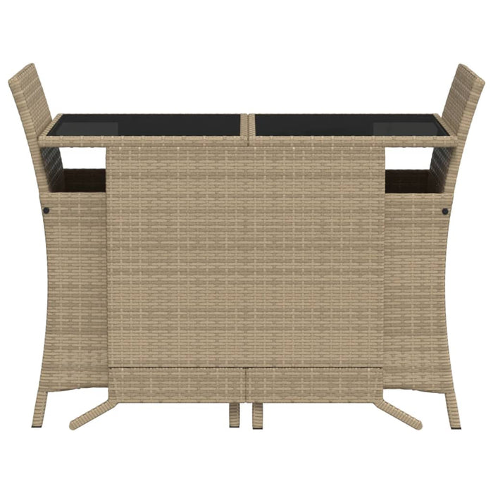 Set da Bistrò 3 pz con Cuscini Beige in Polyrattan 365120