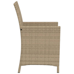 Set da Bistrò 3 pz con Cuscini Beige in Polyrattan 365120