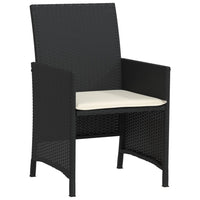 Set da Bistrò 3 pz con Cuscini Nero in Polyrattan 365124