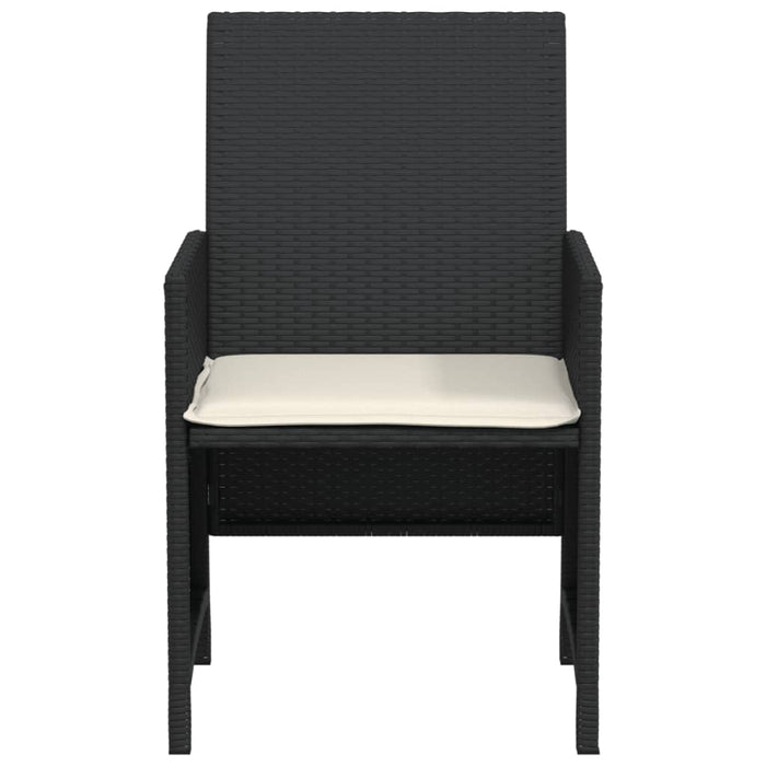 Set da Bistrò 3 pz con Cuscini Nero in Polyrattan 365124