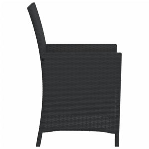 Set da Bistrò 3 pz con Cuscini Nero in Polyrattan 365124