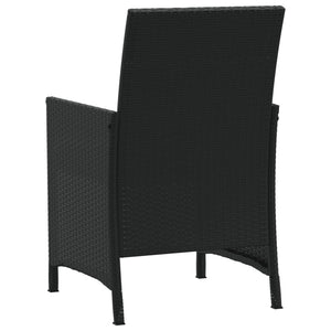 Set da Bistrò 3 pz con Cuscini Nero in Polyrattan 365124