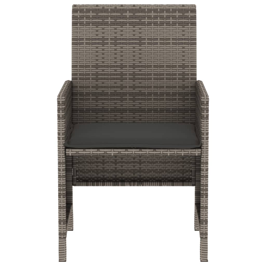 Set da Bistrò 3 pz con Cuscini Grigio in Polyrattan 365125