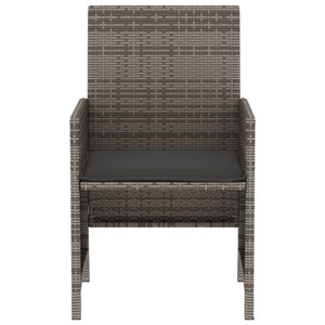 Set da Bistrò 3 pz con Cuscini Grigio in Polyrattan 365125