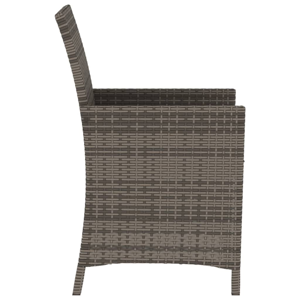 Set da Bistrò 3 pz con Cuscini Grigio in Polyrattan 365125