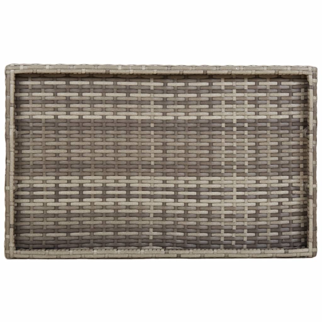 Tavolino Vassoio Pieghevole Grigio 65x40x75 cm in Polyrattan 365129