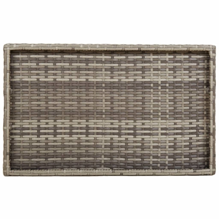 Tavolino Vassoio Pieghevole Grigio 65x40x75 cm in Polyrattan 365129