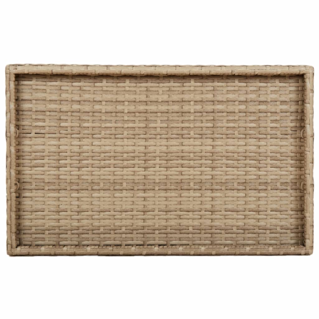 Tavolino Vassoio Pieghevole Beige 65x40x75 cm in Polyrattan 365130