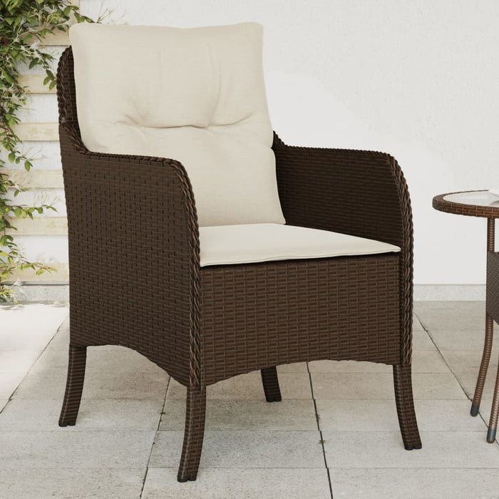 Sedie da Giardino con Cuscini 2 pz Marroni in Polyrattancod mxl 86709