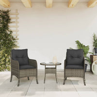 Sedie da Giardino con Cuscini 2 pz Grigie in Polyrattan 365147