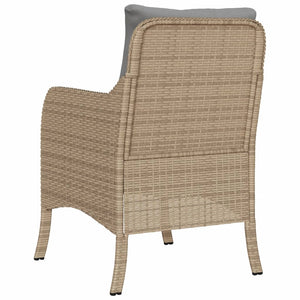 Sedie da Giardino con Cuscini 2 pz Beige Misto in Polyrattan 365149